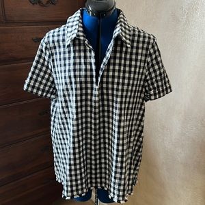Anthropologie Eri & Ali black check top.
